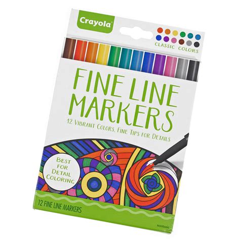 Fine Line Markers in Classic or Contemporary Colors - 12 Markers Per ...