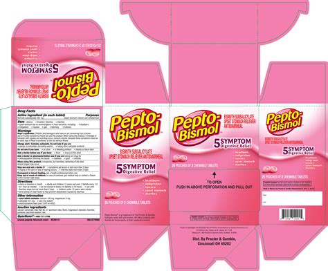 DailyMed - PEPTO-BISMOL- bismuth subsalicylate tablet