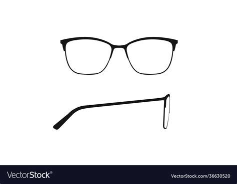 Women glasses frame black front Royalty Free Vector Image