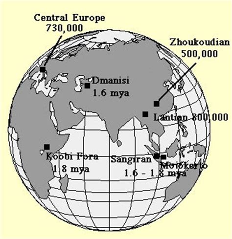 Yann Klimentidis' Weblog: Monday Map - Homo Erectus finds in Eurasia