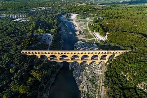 'Roman Aqueduct, Pont Du Gard, Languedoc-Roussillon France, Aerial View' Photographic Print - ER ...