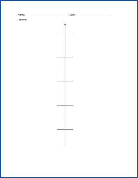 Blank Vertical Timeline Template