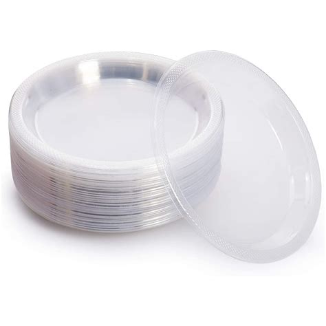 Exquisite 9" Disposable Plastic Plates Bulk - 100 Count Party Pack ...