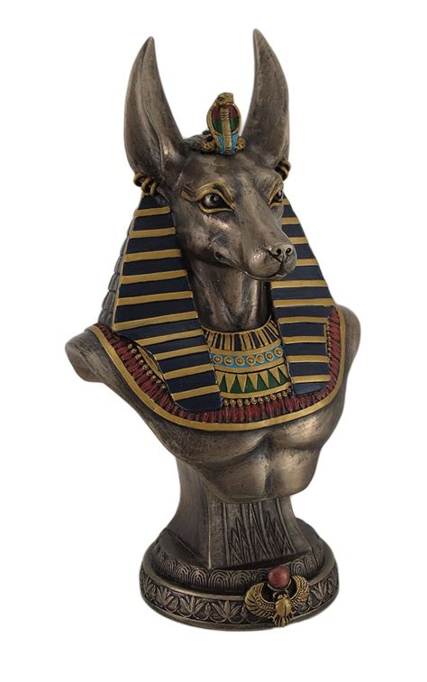 Ancient Egyptian Jackal God Anubis Bronze Finished Bust Statue- Buy ...