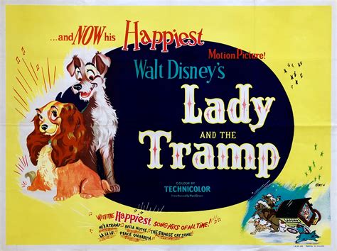 Original Lady and the Tramp Movie Poster - Walt Disney - Peggy Lee