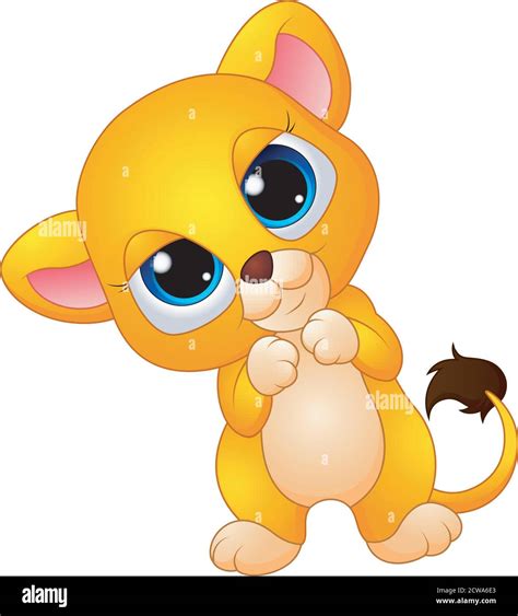 Vector illustration of Cute baby lion cartoon Stock Vector Image & Art ...