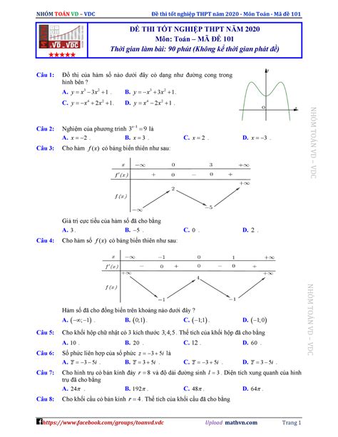 De Toan quoc gia 2020 - De Toan quoc gia 2020 - NHÓM TOÁN VD – VDC NHÓM ...