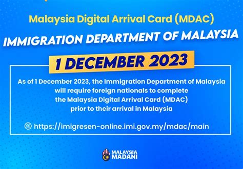 Malaysia implements MDAC for foreign travellers - Citizens Journal