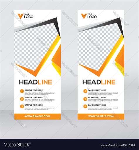 Creative roll up banner design template Royalty Free Vector