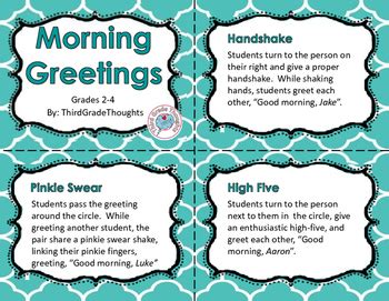 Morning Meeting Greetings Cards by Third Grade Thoughts | TpT