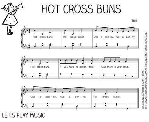 Hot Cross Buns : Easter Songs - Let's Play Music | Hot cross buns, Lets ...