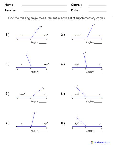 Free Printable Geometry Worksheets 10th Grade