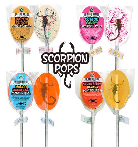 Scorpion Pops | Real Scorpions Encased in a Candy Sucker | All 4 Flavo ...