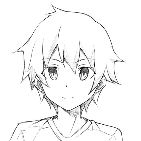 Anime Boy Head Drawing Simple - Sketch Practice: Random Male Face ...