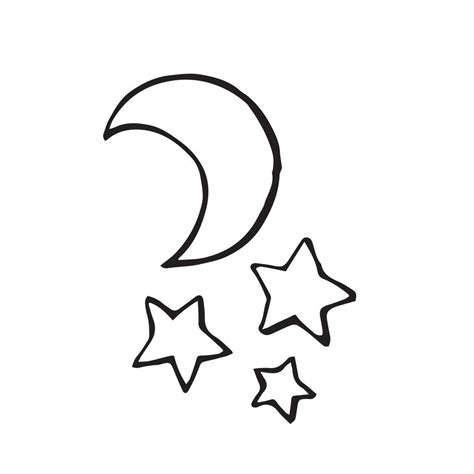 Doodle style stock vector illustration. cute drawing moon and stars ...