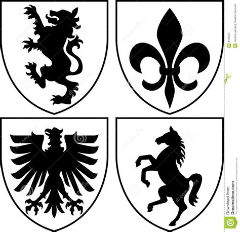 7 Family Crest Vector Art Images - Blank Coat of Arms Symbols, Japanese ...