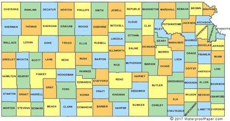 Printable Kansas Maps | State Outline, County, Cities