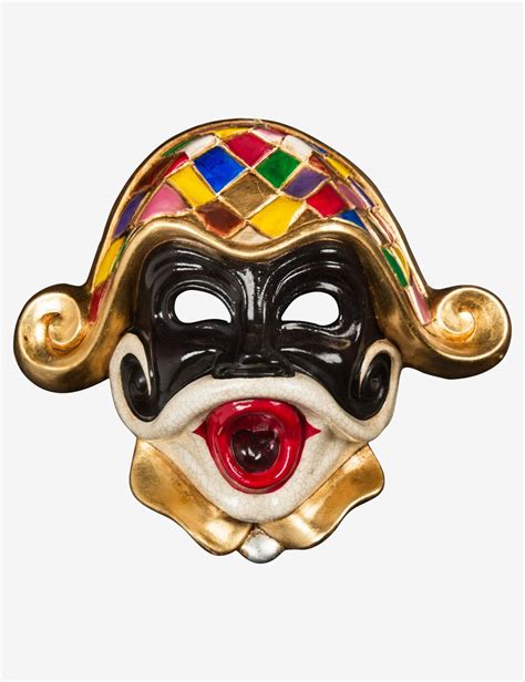 Arlecchino in Ceramica | Maschera Veneziana da Parete