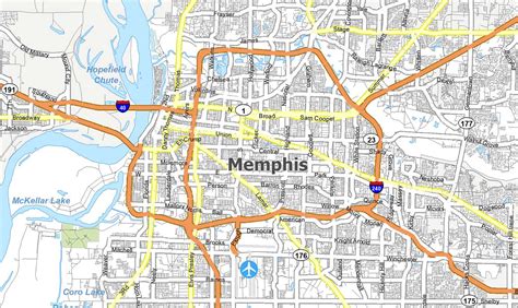 Road Map Of Memphis Tn