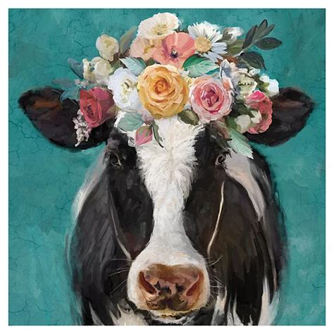 Fine Art Canvas Fancy Cows II Canvas Wall Art