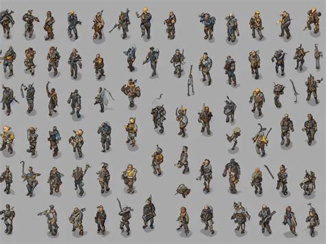 isometric character sprite sheet. small character | Stable Diffusion