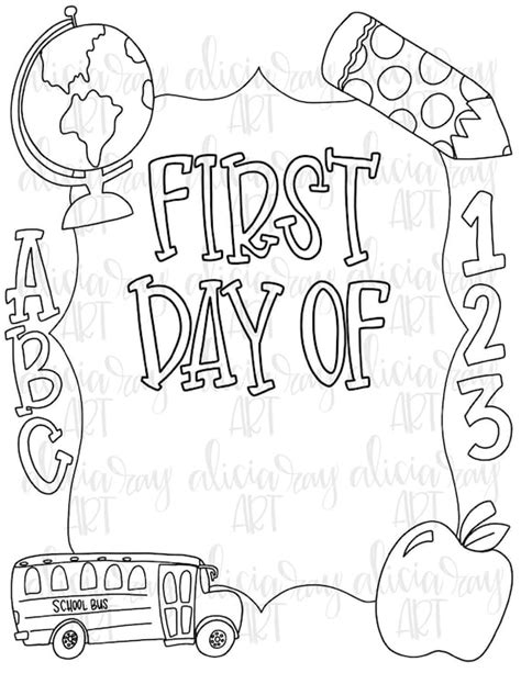 First Day Of Kindergarten Coloring Pages