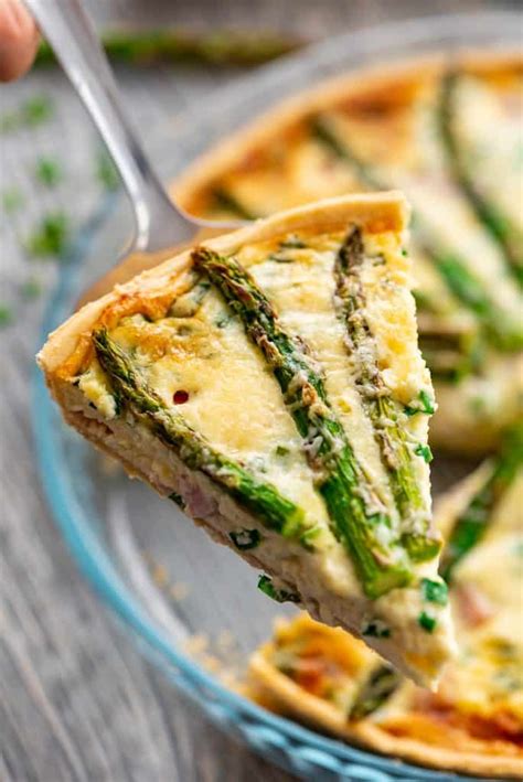 Cheesy Ham and Asparagus Quiche Recipe