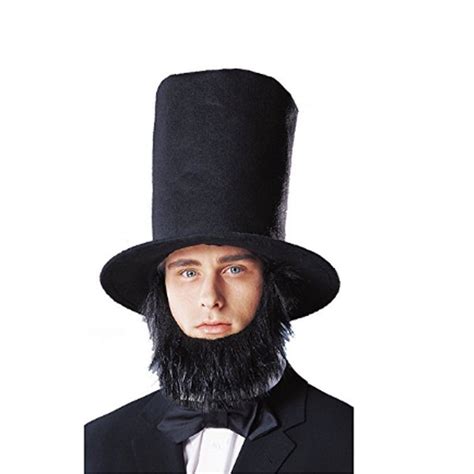 Men's Curved Bell Top Hat Black Magician Abe Lincoln Halloween Costume ...