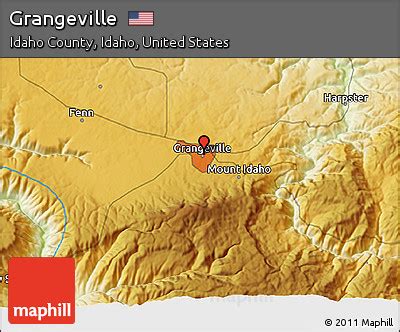 Free Physical 3D Map of Grangeville