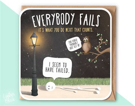 Everybody Fails, Funny Exam Failure Card, Motivational Inspirational ...