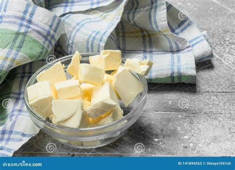 Butter In A Glass Bowl With Napkin Stock Image - Image of margarine ...