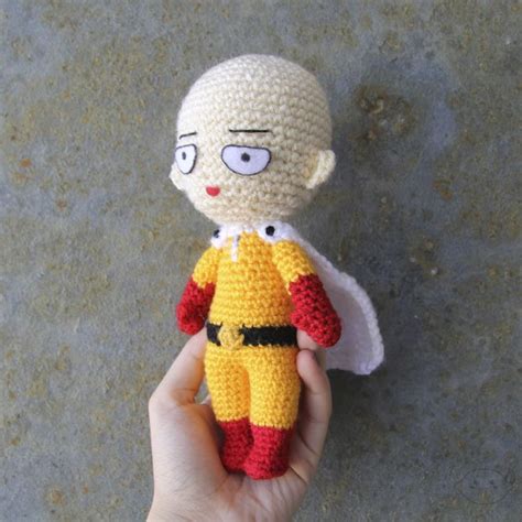 Saitama from One Punch Man Pattern | Amigurumi anime, Crochet beanie ...