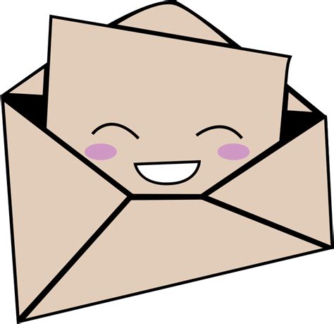 Kawaii Letter And Envelope - Openclipart