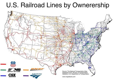 U.S Rail lines by ownership | Maps: United States | Pinterest