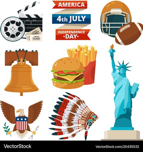 Culture objects americans usa Royalty Free Vector Image