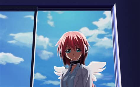 Red haired animated girl character with wings HD wallpaper | Wallpaper ...