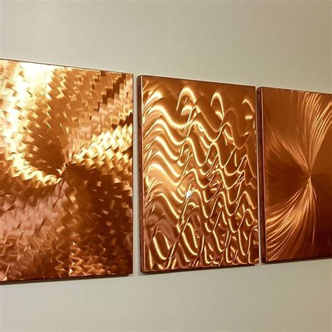 Hand made copper wall art: Size: 36"W x11"H x 0.5"D Overall The ...