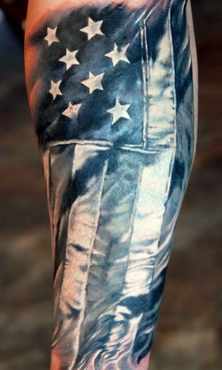 Torn American Flag Tattoo