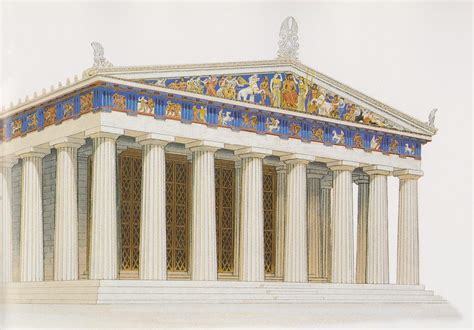 The Parthenon of Athens as it may have appeared at the end of the 5th ...