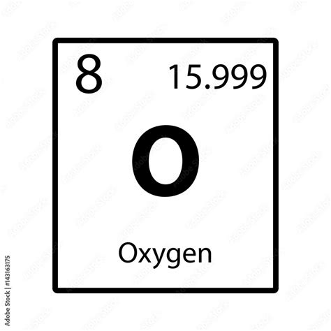 Oxygen periodic table element icon on white background vector Stock ...