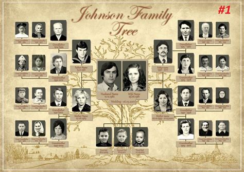 Custom Photo Family Tree 4-5 Generations, 30 Photos DIGITAL FILE - Etsy ...