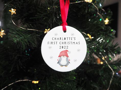 Baby First Christmas Bauble Ceramic Hanging Bauble First - Etsy