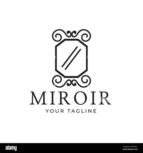 Vintage mirror logo simple ornament design template Stock Vector Image ...