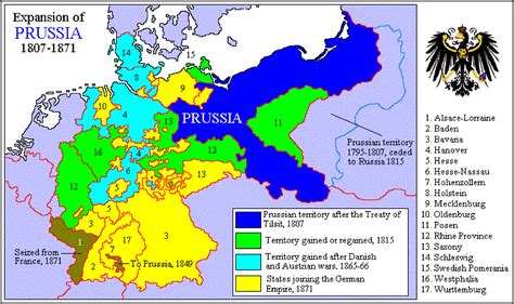 The 1871 map of Germany shows Prussia at the height of its power – For ...