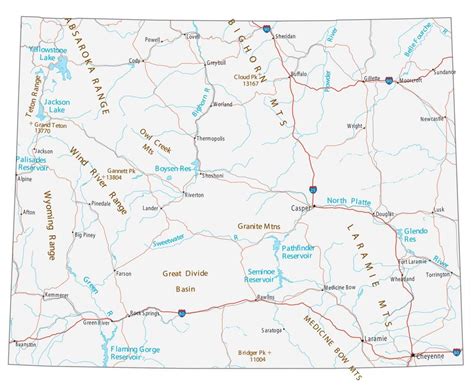 Map of Wyoming - Cities and Roads - GIS Geography