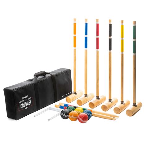 Franklin Sports Croquet Set - Includes 6 Croquet Wood Mallets with ...