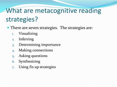 PPT - Metacognitive Reading Strategies PowerPoint Presentation, free ...