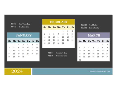 2024 Quarterly Powerpoint Calendar - Free Printable Templates