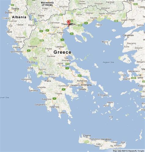 Thessaloniki on Map of Greece