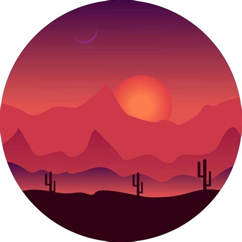 Sunset landscape, illustration, vector on a white background. 12271537 ...